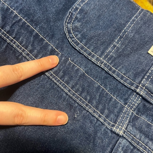 Vintage Pointer Brand High Back Bib Overalls Blue Denim USA Farm Workwear - Picture 13 of 14